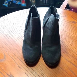 Suede black ankle booties